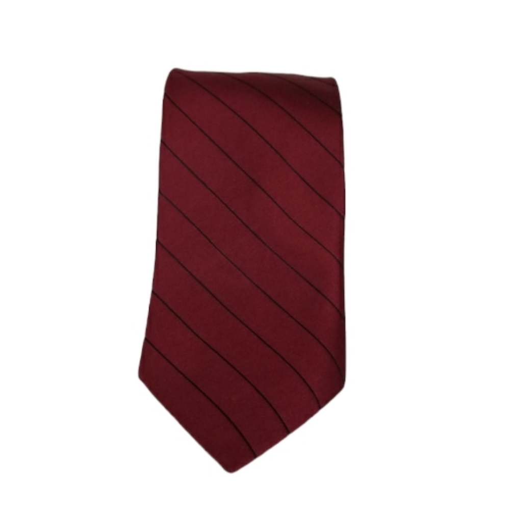Pierre Cardin Red & Black Striped Silk Tie